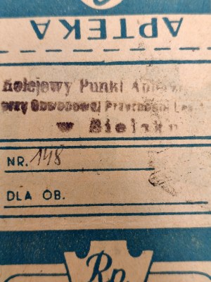 Prescription ( pair), Railway Pharmacy Point, Bielsko Biała , 1950s
