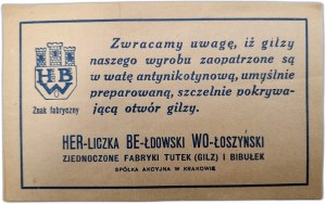 Advertising print - Cigarette Glyzes, HERBEWO company - Factory of Tutek and Glyzes , Cracow ca. 1920.