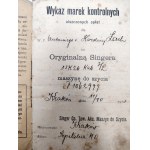 SINGER - Książeczka spłat - wykaz marek kontrolnych, Kraków 1911