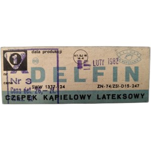 Metka - Saturn Warszawa, Czepek kąpielowy lateksowy, 1982 rok