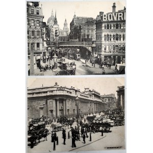 Druki fotograficzne - Bank of England & Ludgate Hill - Londyn pocz. XX wieku