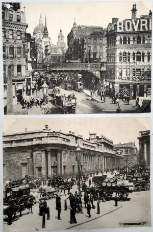 Photographic prints - Bank of England & Ludgate Hill - London early 20th century.