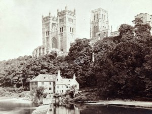 Durham Cathedral - view from above the river - England early 20th century.