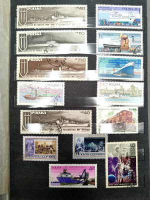 Philatelic cluster with stamps - Poland and other countries, communist period