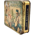 Tytoń Prusiczan - Polski Monopol Tytoniowy - puszka na 100 gram tytoniu, okres II Rzeczypospolitej [ reklama ]