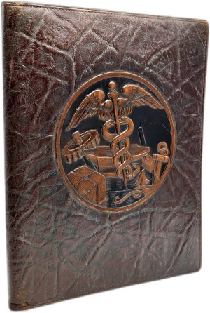 Craft, Navy and Medicine - leather document portfolio - turn of the 20th century