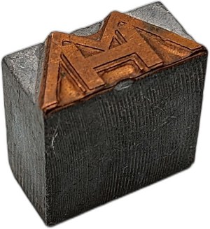 Printing matrix / printing piston / stamp - monogram MH [ printing, bookselling, bookbinding].