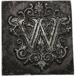 Printing matrix / printing piston / stamp - decorative initial letter W [ printing, bookselling, bookbinding ].