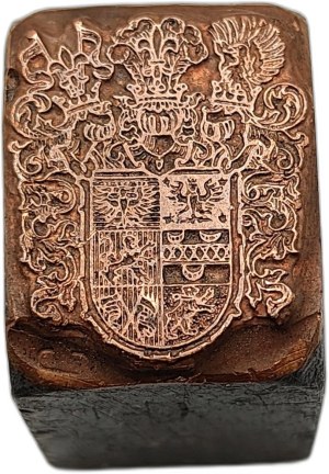 Printing matrix / printing piston / seal - coat of arms of nobility - [ printing, bookselling, bookbinding ].
