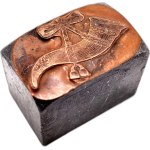 Printing matrix / printing piston / stamp - horn - [ printing, bookselling, bookbinding ].