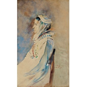 Julian Fałat, KOBIETA W CZEPCU, 1898