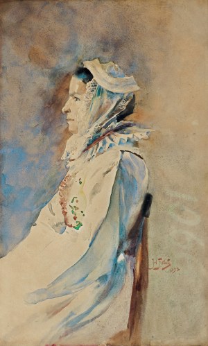 Julian Fałat, WOMAN IN CZEPCU, 1898