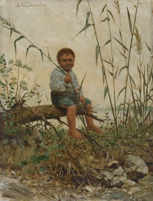 Antoni Kozakiewicz, CHOPIEC W SZUWARACH, ca. 1890