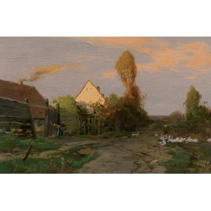 Roman Kochanowski, GĘSIARECZKA NA WIEJSKIEJ DRODZE, ok. 1905