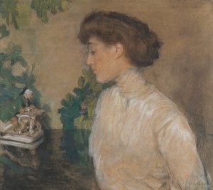Teodor Axentowicz, PORTRET OF THE ARTIST'S WIFE, BEFORE 1900