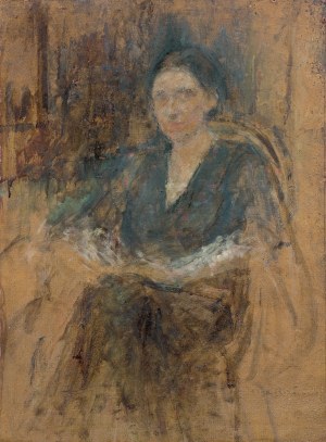 Olga Boznańska, PORTRET PANI W DIEMNEJ SUKNI