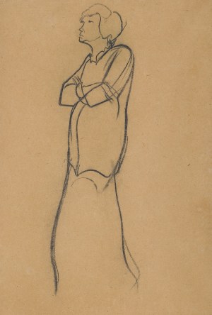 Stanislaw Ignacy Witkiewicz, Sketch of a Standing Woman, 1905-1910