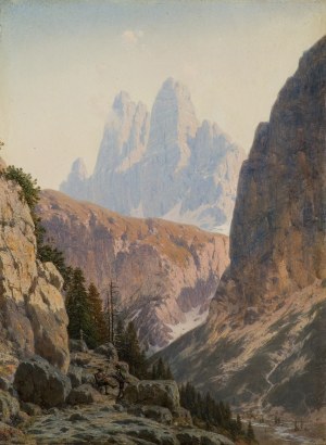 Josef von Schlögl, HIKERS ON THE ROAD, 1896