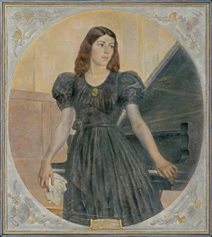 Ludomir Sleńdzinski, AFTER THE CONCERT. PORTRAIT OF THE ARTIST'S DAUGHTER, 1944