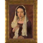Zbigniew Pronaszko, PORTRET ŻONY W BIAŁYM SZALU, 1926