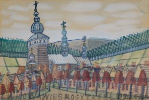 Nikifor Krynicki, Cityscape with Wooden Church