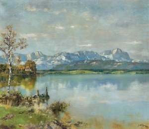 Josef Burger, Mountain Landscape with a Lake