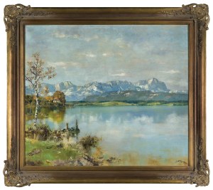 Josef Burger, Mountain Landscape with a Lake