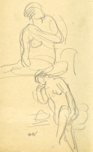 Wojciech WEISS (1875-1950), The nude of a woman in two shots