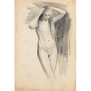 Emilia KNAUSÓWNA (1883-1924), Akt kobiety stojącej z rękami uniesionymi nad głowę