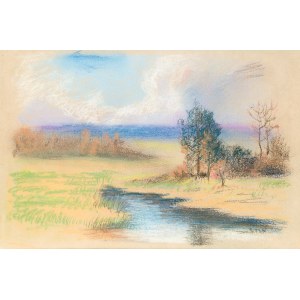 Frantisek Xaver HARLAS (1865-1947), Pejzaż z rozlewiskiem, ok. 1913