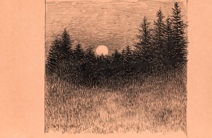 Frantisek Xaver HARLAS (1865-1947), Sunset over the forest, ca. 1913