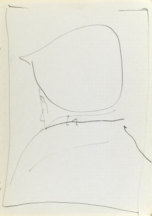 Jerzy PANEK (1918-2001), Bust of a man in a backwards cap - self-portrait, 1963