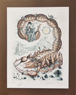 Peynet Raymond 1908 -1999, Lovers from the series Signs of the Zodiac: Le Scorpion 1971