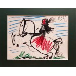 Pablo Picasso (1881 - 1973), Jacqueline on Horseback Z cyklu Toros y Toreros, 1961