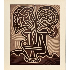 Pablo Picasso (1881-1973), Le Vase de Fleurs 1963 de la série Tauromachia - Linogravure 1963
