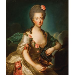 François Hubert DROUAIS - krąg,, PORTRET MARII ANTONINY JAKO HEBE, PERSONIFIKACJA JESIENI
