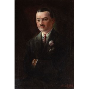 Eugeniusz NIECZUJA-URBAŃSKI, PORTRET MĘŻCZYZNY Z KWIATEM W BUTONIERCE