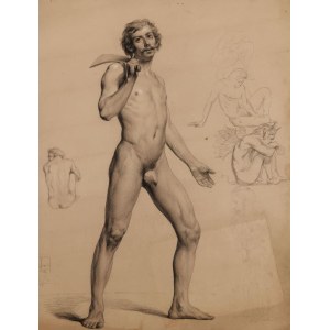 Karol MILLER, STUDIUM AKTU Z TASAKIEM, ok. 1855