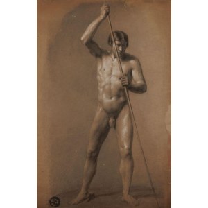 Karol MILLER, STUDIUM AKTU Z WŁÓCZNIĄ, ok. 1855