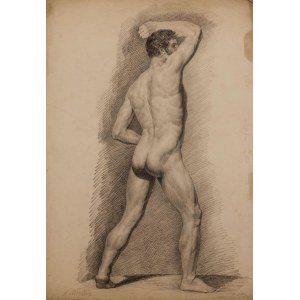 Karol MILLER, STUDIUM AKTU Z PODNIESIONĄ RĘKĄ, ok. 1855
