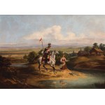 January SUCHODOLSKI, UŁAN 15 PUŁKU KSIĘSTWA WARSZAWSKIEGO (UŁAN I DZIEWCZYNA), ok. 1840