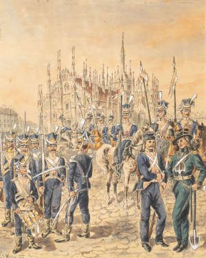 Kajetan Sarjusz WOLSKI, DĄBROWSKI'S LEGIONS BEFORE THE CATEDRAL IN MEDIOLAN, 1903