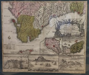 MAP OF GIBRALTAR, Matthaus Seutter, Augsburg, 1727