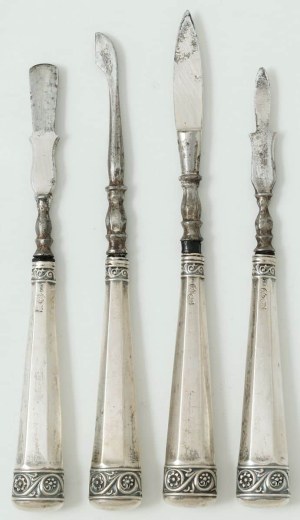 FOUR NOSE CARTRIDES, Germany, Schwäbisch Gmünd, Hermann Bauer, early 20th century.