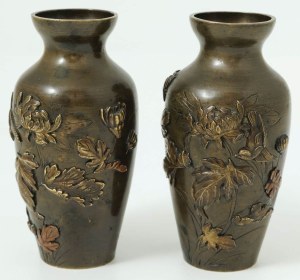 Pair of Buddhist vases, altarpiece, Japan, late 19th century.