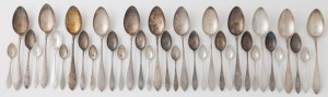 COMPOSITE OF FASON PRINCE OF WARSAW cutlery, Poland, Warsaw, Stanislaw Owczarski, after 1931 and Wytwórnia Wyrobów Srebrnych, ca. 1955.