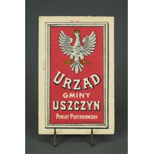 POCZTÓWKA - Urząd Gminy Uszczyn Powiat Piotrowski - 1917 [b.rzadka]