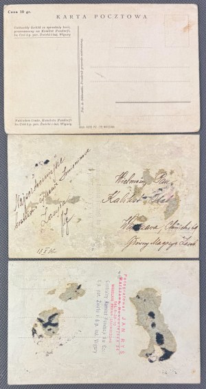 POCKET - Set of 3 postcards - Pilot Stanislaw Skarzynski and Franciszek Zwirko.