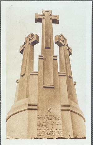 Postcard - Vilnius. Monument on top of Trzykrzyska mountain - 1927