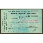 Talon valid for 40 zlotys - Central Department of Commodity Trading - Lviv 1938
